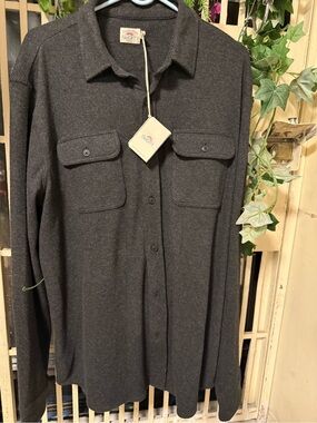 Faherty Dark Charcoal suit, pants and& Button-Up Shirt Jacket